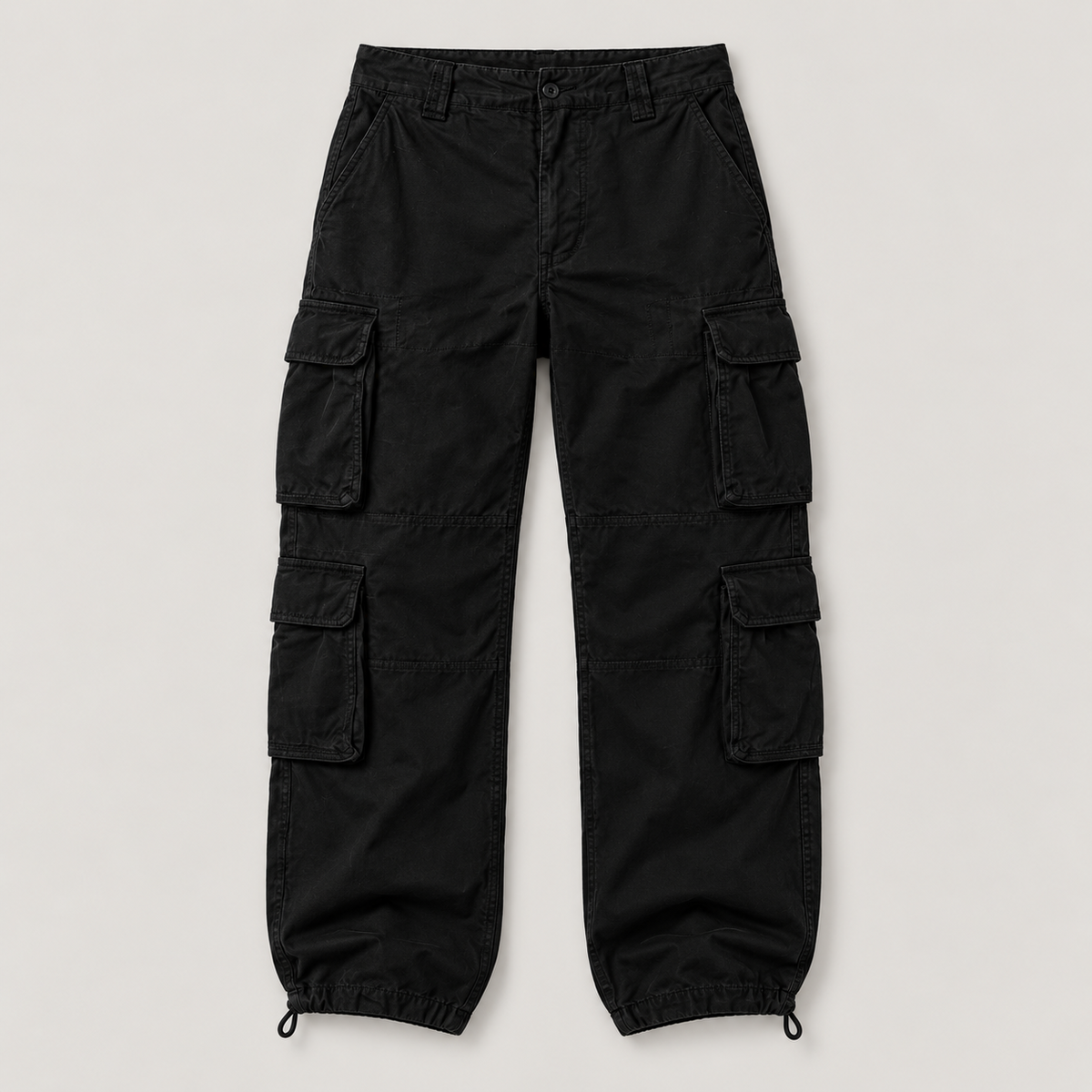 Build Your Brand Pure Vintage Herren Cargohose Schwarz