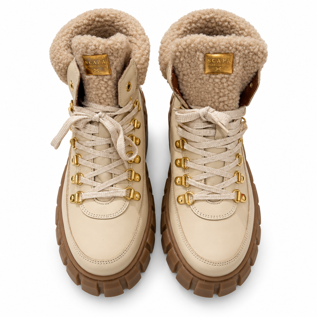 SCAPA Sports Damen-Schnürstiefelette – Beige