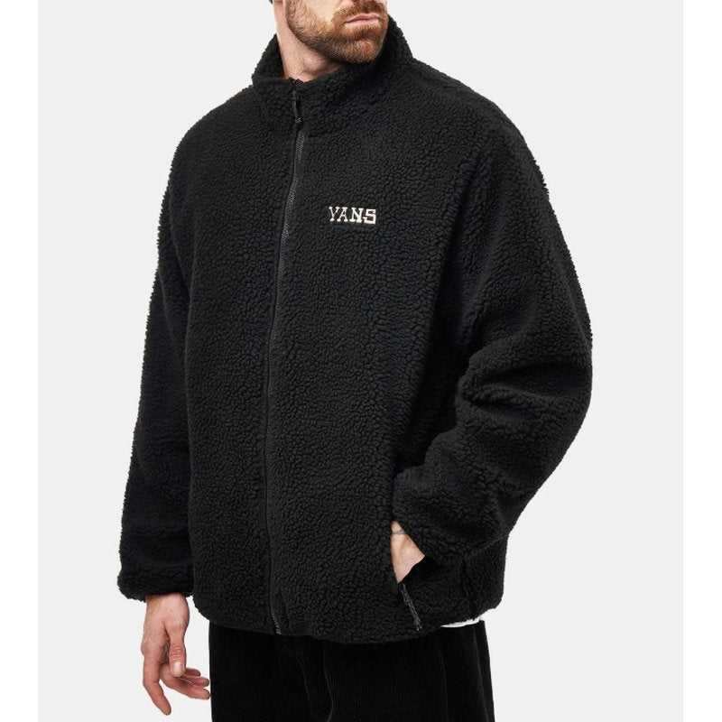 Vans Unisex-Teddyjacke Schwarz mit Stickmotiven