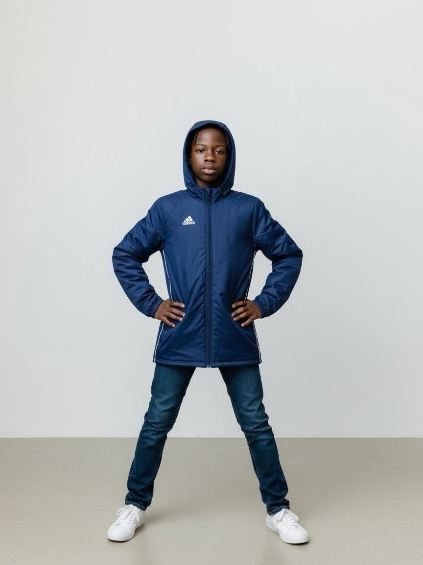 adidas Kinderjacke Core 18 Stadium Jacket DW9198 – Dunkelblau/Weiß
