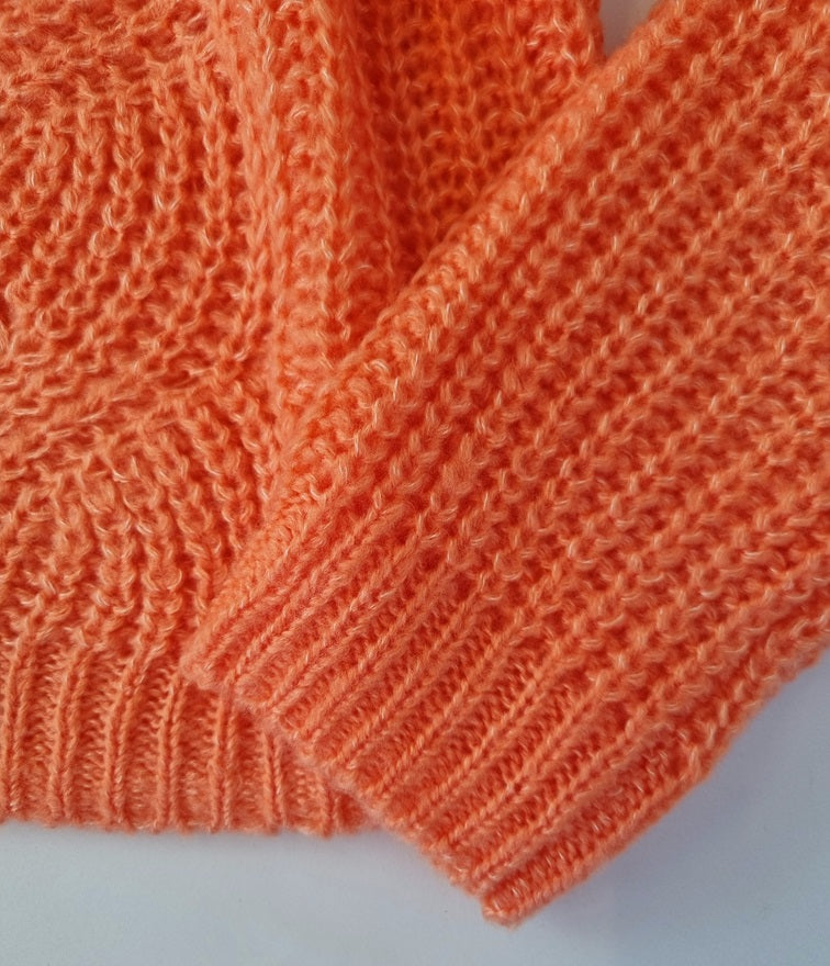 LASCANA Pullover in Orange, Strickdetail