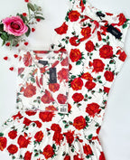Melrose Kleid mit Rosendruck, Detail des Musters