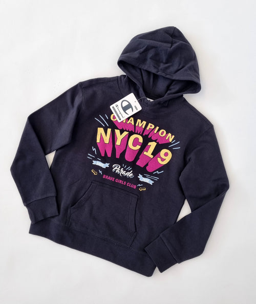 Champion Kinder Hoodie NYC 19 Brave Girls Club Dunkel – Ansicht 1