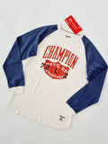 Champion Kinder Raglan Langarmshirt Weiß/Navy – Ansicht 1