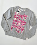 Champion Kinder Shirt Don't Stop Trying Grau/Pink – Ansicht 1