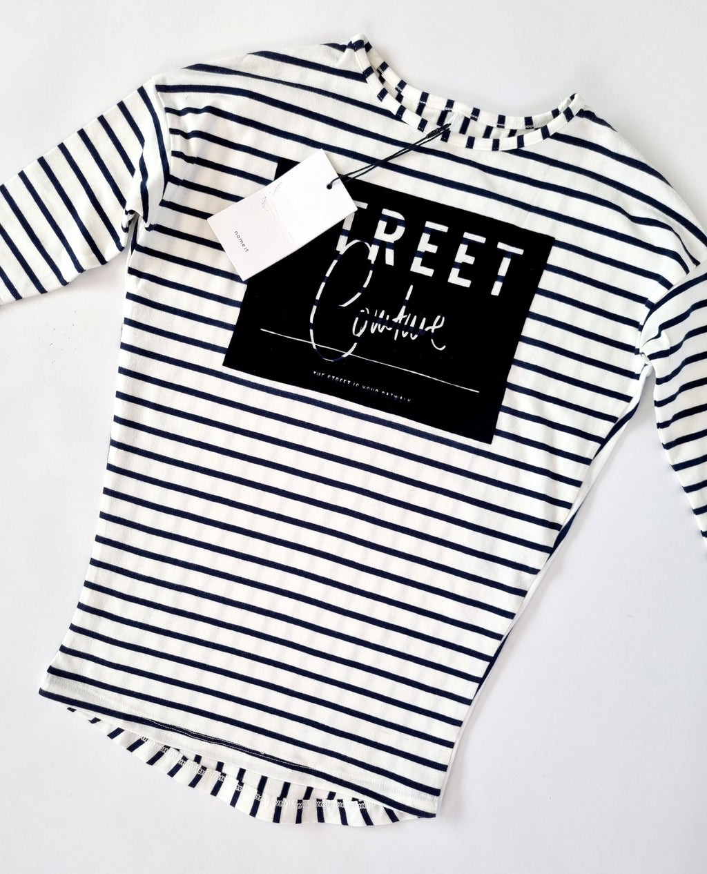 Name It NITKARINA LS Oversize Dress Snow White/Navy – Ansicht 2