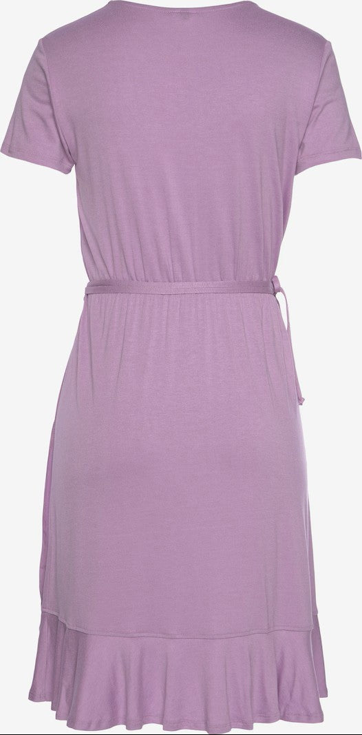 LASCANA Kleid in Lila, Saum mit Volant