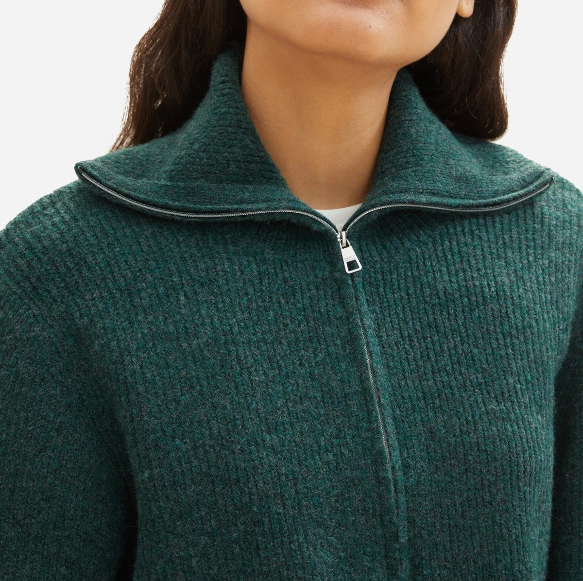 Tom Tailor Damen-Strickjacke mit Stehkragen