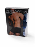 Emporio Armani 3er-Pack Trunks Stretch Cotton – Blautöne