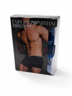 Emporio Armani 3er-Pack Trunks Stretch Cotton – Blautöne