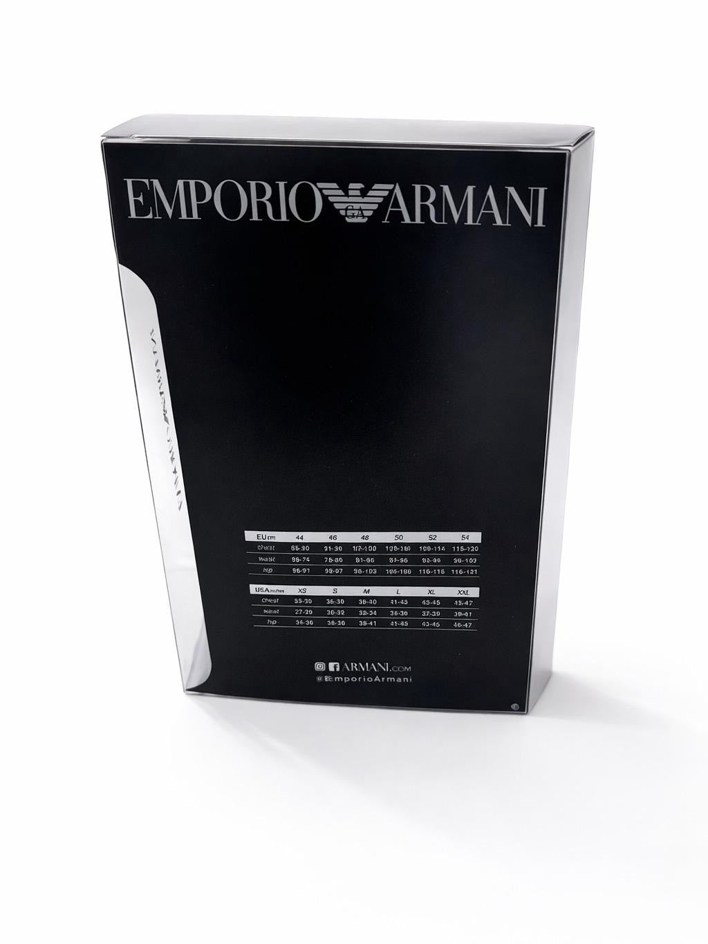 Emporio Armani 3er-Pack Trunks Stretch Cotton – Blautöne