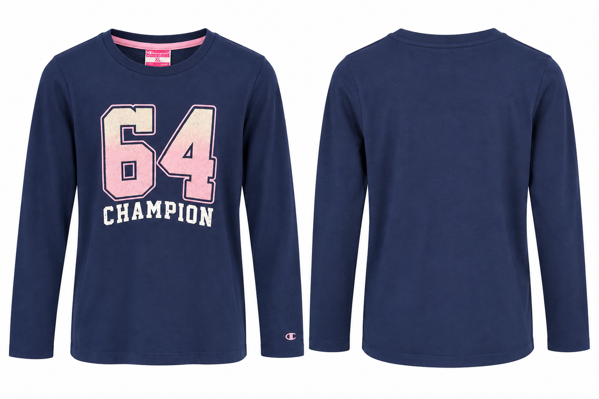 Champion Kinder Langarmshirt 64 Navy/Pink
