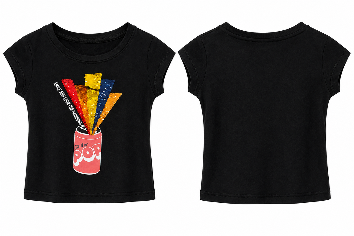 KIDS ONLY KONLIZZY S/S Sequins Top Black/SODA