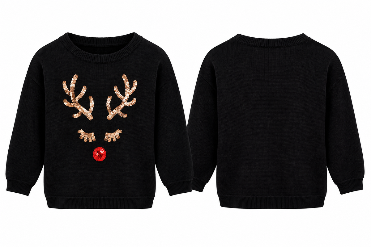 KIDS ONLY KONXDEER L/S Pullover Black/W. Sequins