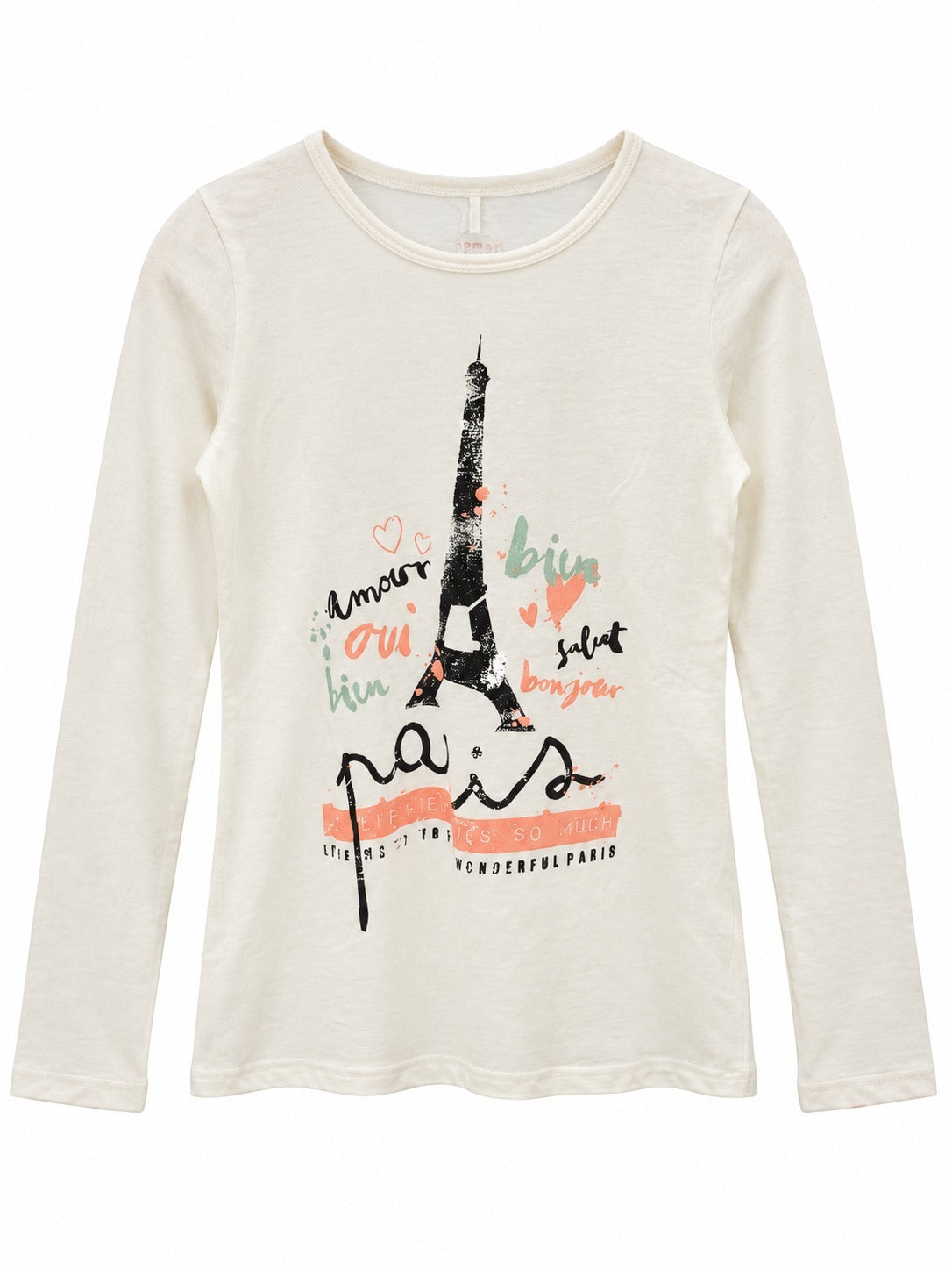 Kinder-Langarmshirt Bonjour Paris