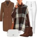 LASCANA Poncho Pullover kariert Braun