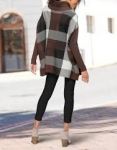 LASCANA Poncho Pullover kariert Braun