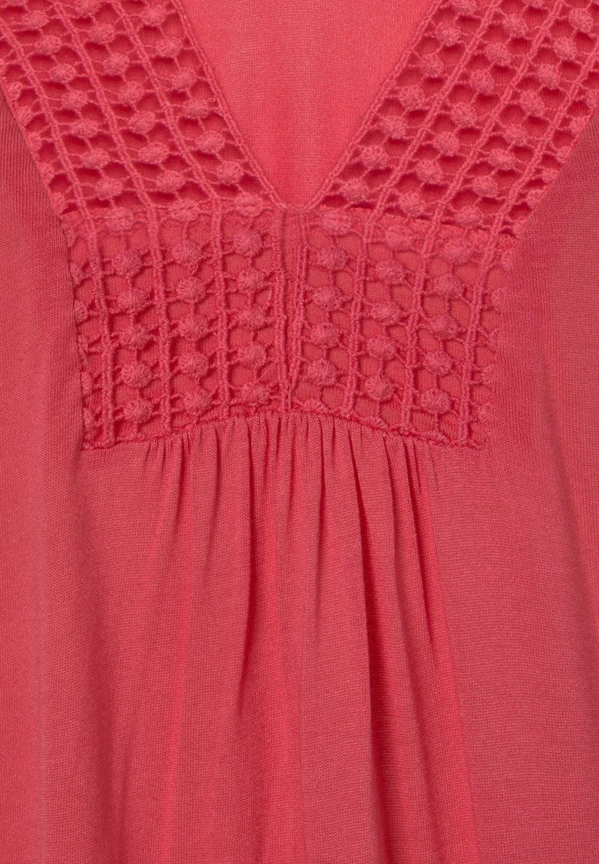 LASCANA Top in Korall, Spitzeneinsatz im Detail