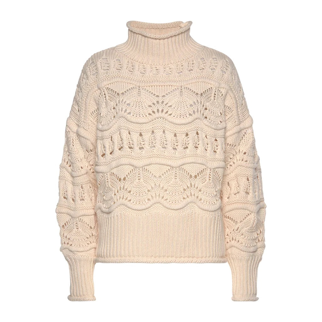 Vivance Damen-Strickpullover mit Lochstrickmuster