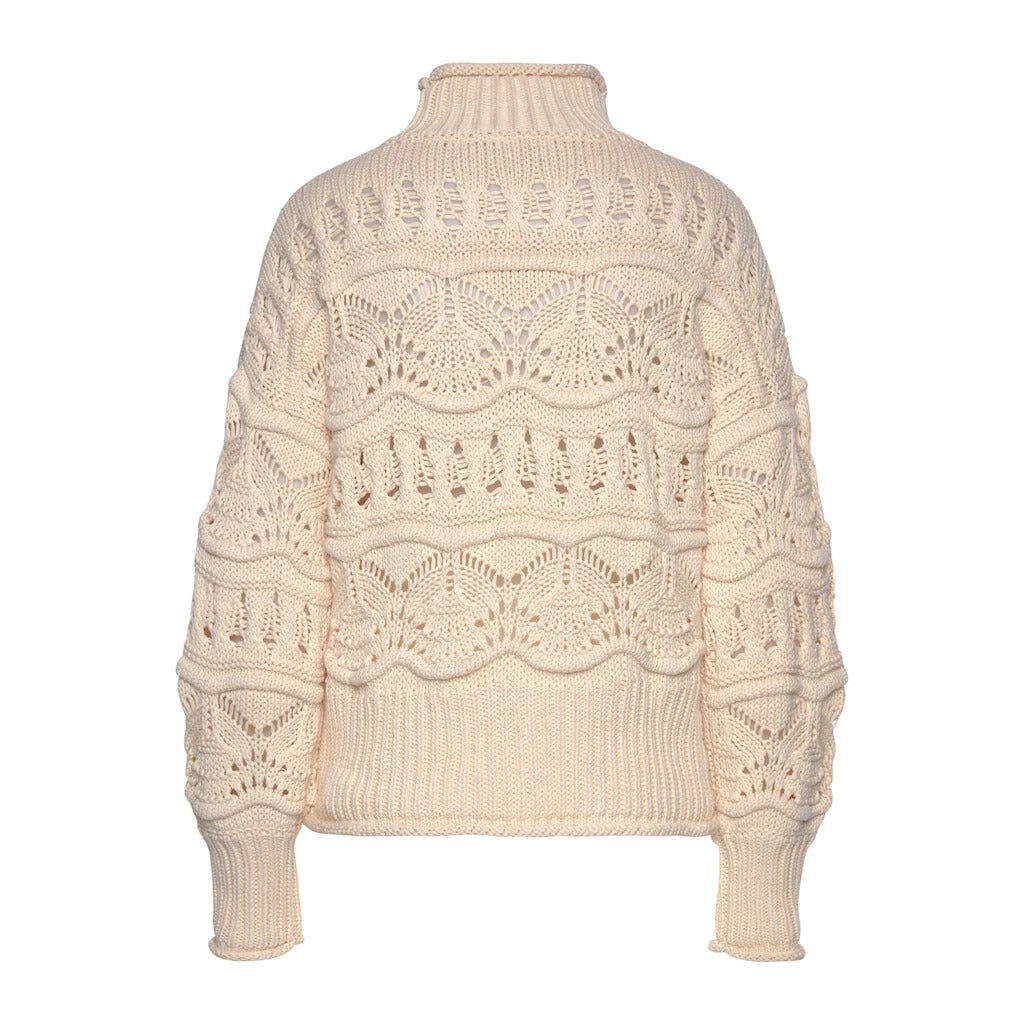 Vivance Damen-Strickpullover mit Lochstrickmuster