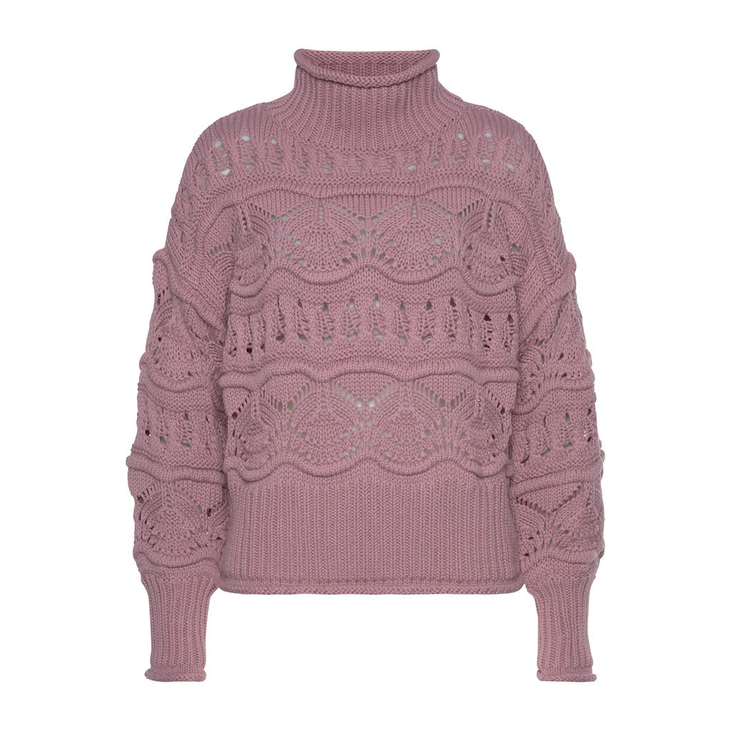 Vivance Damen-Strickpullover mit Lochstrickmuster