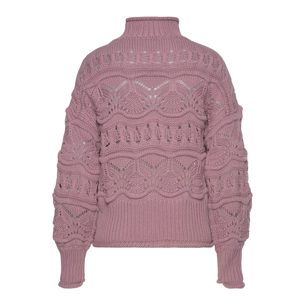 Vivance Damen-Strickpullover mit Lochstrickmuster