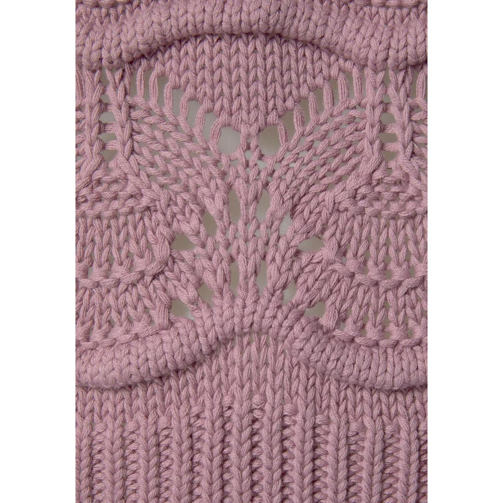 Vivance Damen-Strickpullover mit Lochstrickmuster