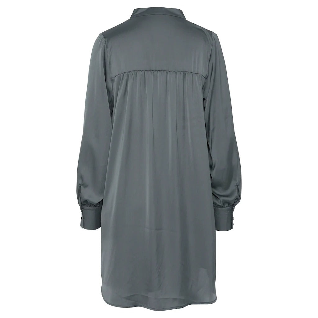 LASCANA Kleid mit Stehkragen in Grau, Rückansicht
