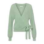 LASCANA Wickelpullover in Mint, Vorderansicht