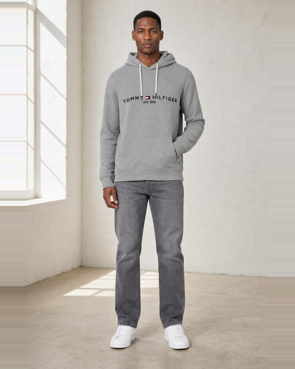 Tommy Hilfiger Hoodie in Grau, Detailansicht
