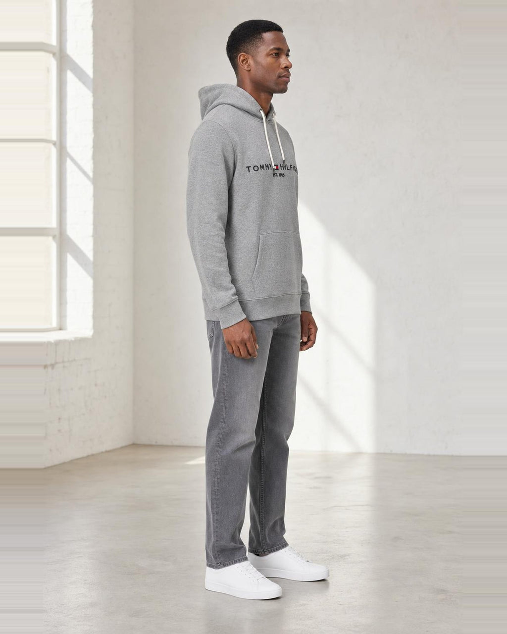 Tommy Hilfiger Hoodie in Grau, Seitenansicht