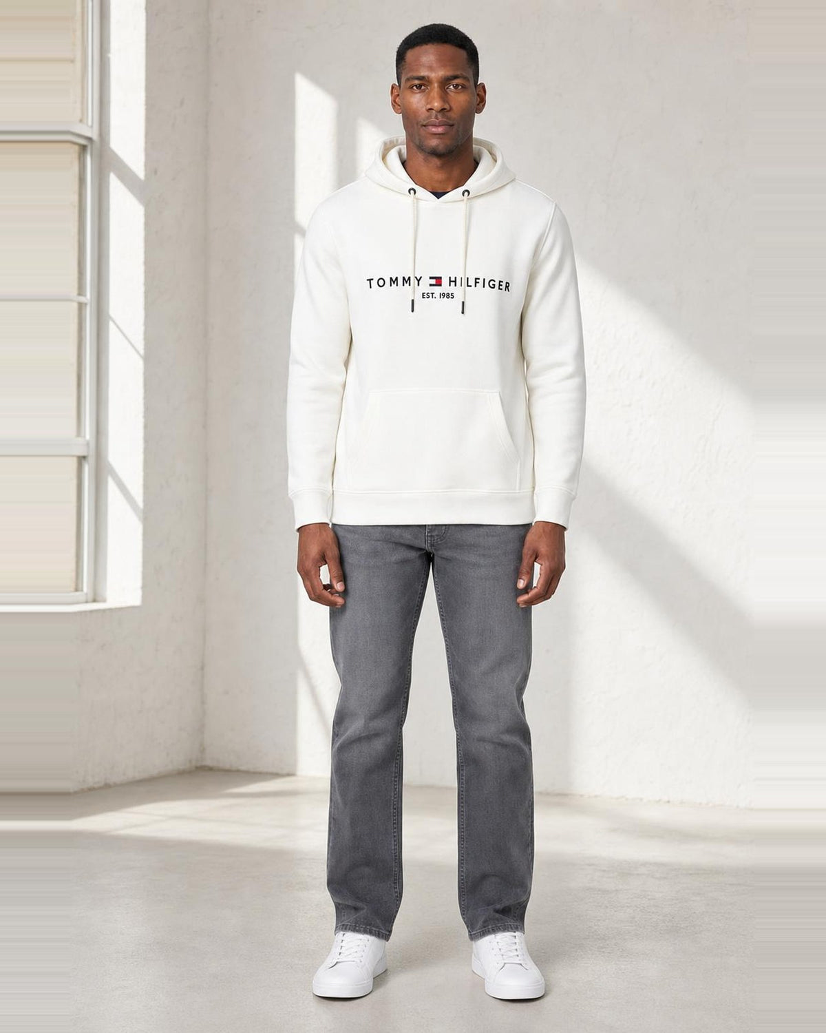 Tommy Hilfiger Hoodie in Weiß, Detailansicht