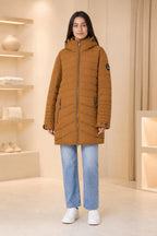 killtec Steppjacke in Braun, Detailansicht
