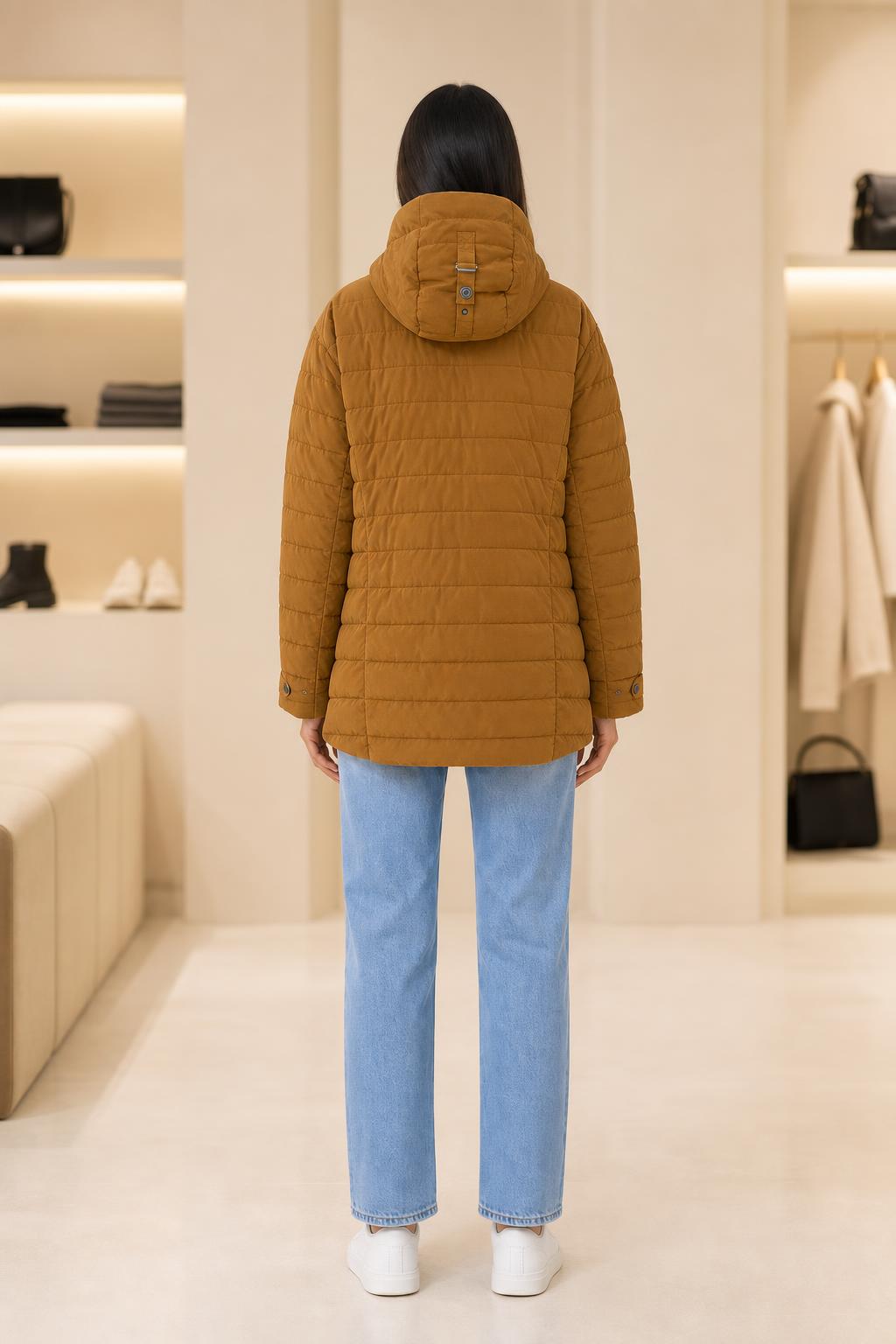 killtec Steppjacke in Braun, Rückansicht