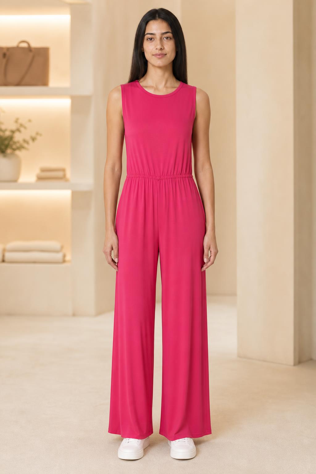 LASCANA Overall ohne Ärmel in Pink, Detailansicht