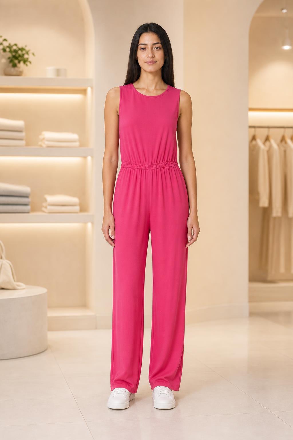 LASCANA Overall ohne Ärmel in Pink, Ganzkörperansicht