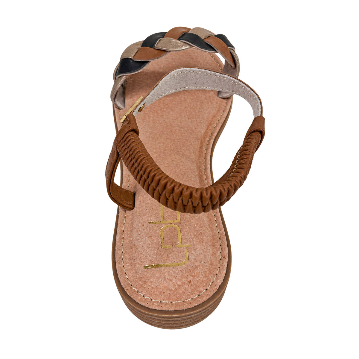 LPB Riemchensandalen mit Metallic-Details