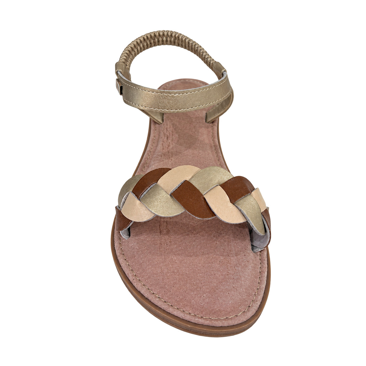 LPB Riemchensandalen mit Metallic-Details