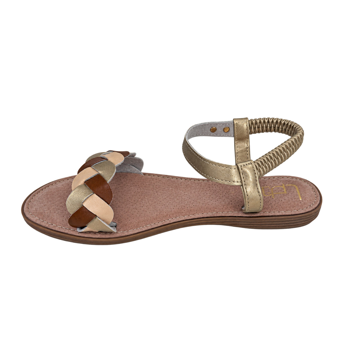 LPB Riemchensandalen mit Metallic-Details
