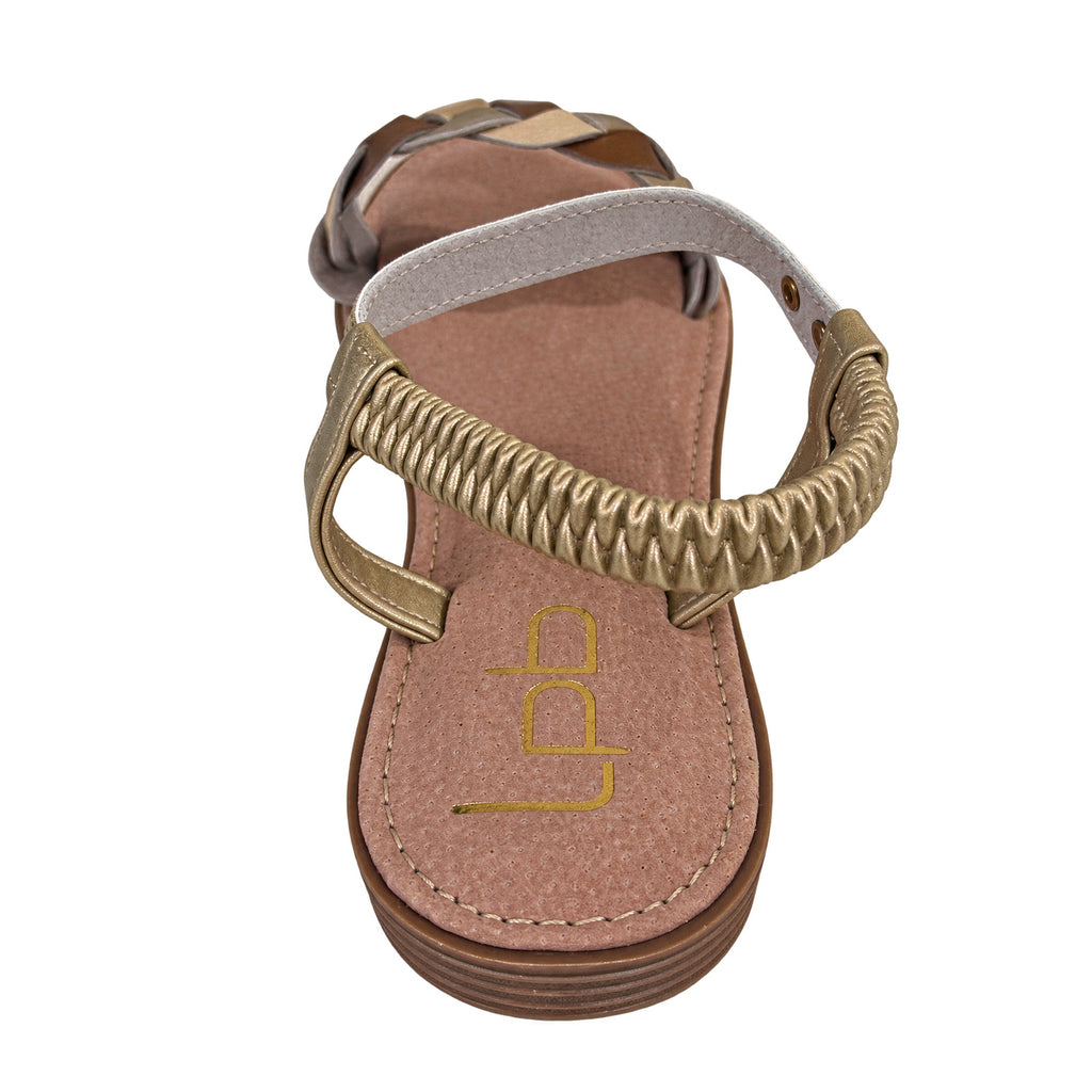 LPB Riemchensandalen mit Metallic-Details