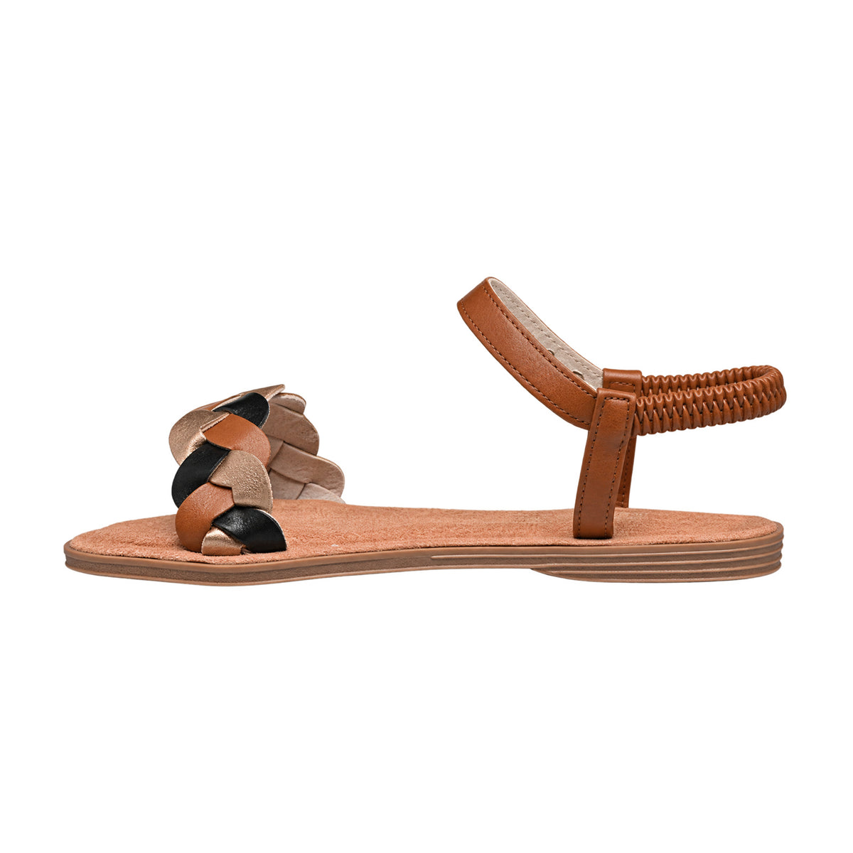 LPB Riemchensandalen mit Metallic-Details