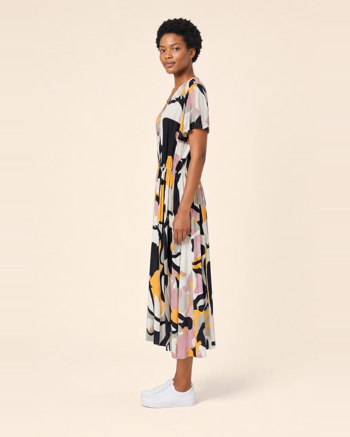 LASCANA Maxikleid mit Grafikdruck, Seitenansicht