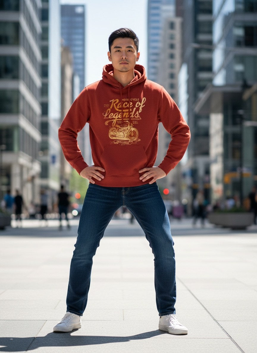Herren Hoodie Orange von Jack & Jones, Vorderansicht