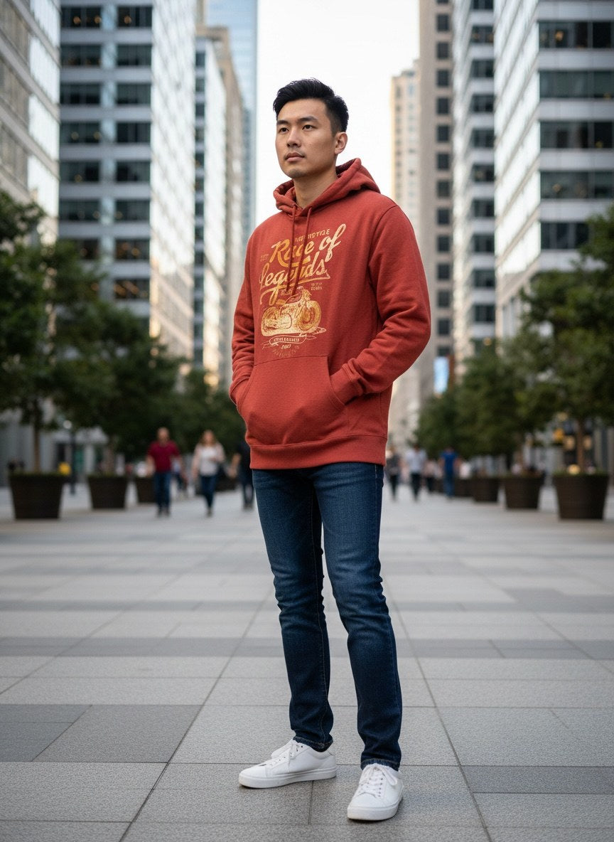 Herren Hoodie Orange von Jack & Jones, Seitenansicht