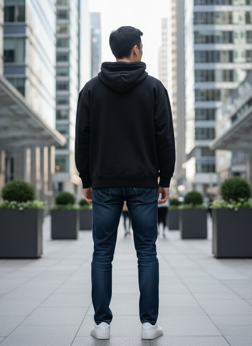 Herren Hoodie Schwarz von Jack & Jones, Rückansicht