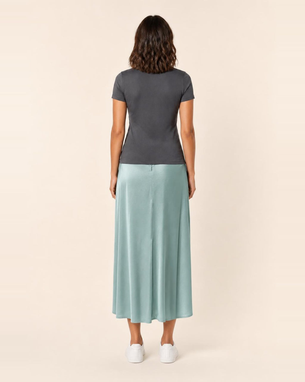 LASCANA Satin-Rock in Mint, Rückansicht