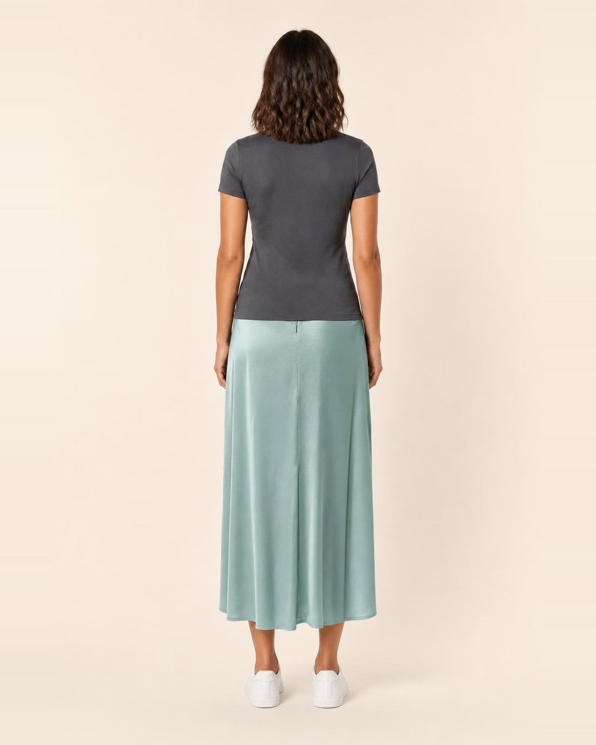 LASCANA Satin-Rock in Mint, Rückansicht