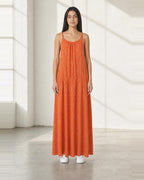LASCANA Sommerkleid in Orange und Grau, Ganzkörperansicht
