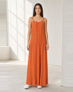 LASCANA Sommerkleid in Orange und Grau, Detailansicht