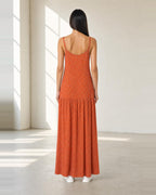 LASCANA Sommerkleid in Orange und Grau, Rückansicht